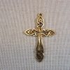 Pendentif croix nœud celtique doré - apprêt pour collier