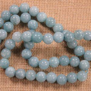 Perles Aigue-Marine 6mm bleu ronde – lot de 10 pierre de gemme