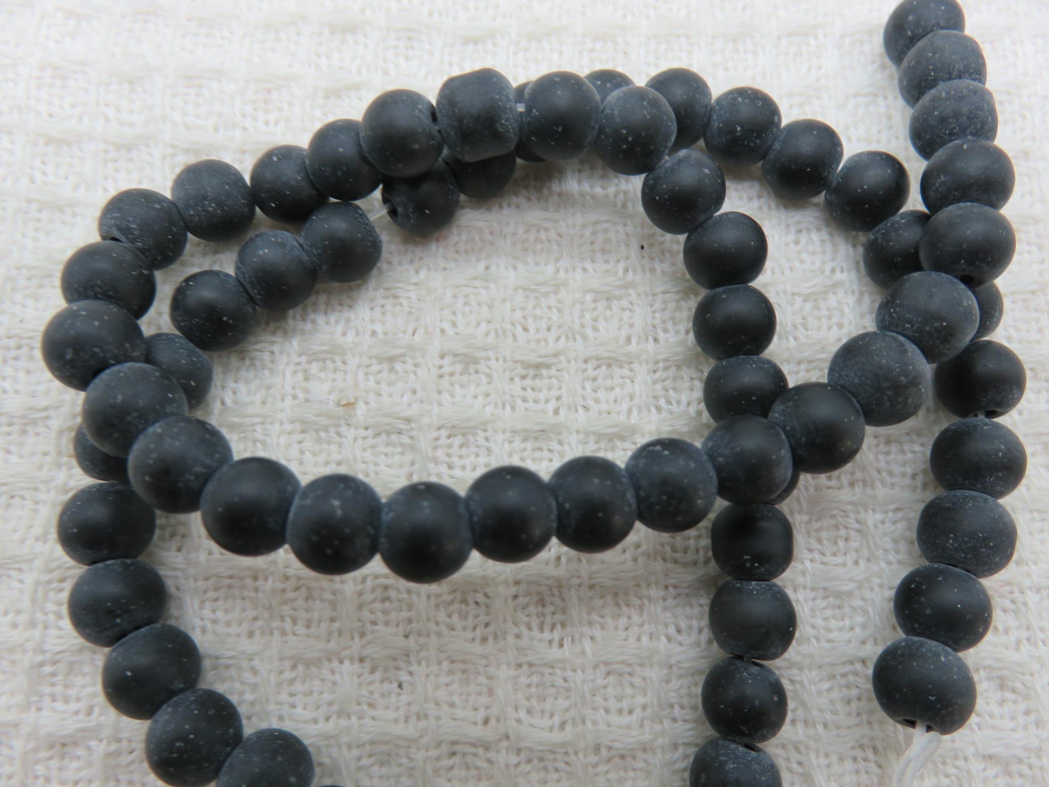 Perles Labradorite noir mat 6mm - lot de pierre de gemme