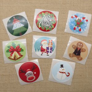 Étiquettes autocollante Noël cadeaux – lot de 25 stickers rond 25mm