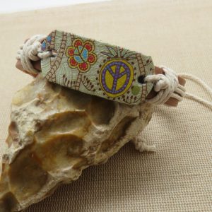 Bracelet hippie cuir peace & love – bijoux bohème cadeaux pour adolescent