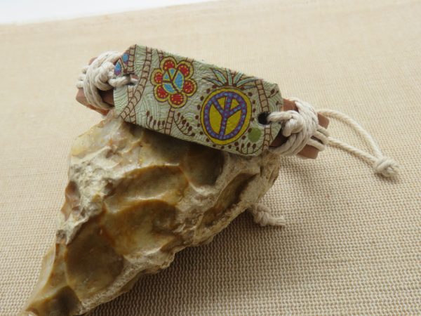 Bracelet hippie cuir peace & love - bijoux bohème cadeaux pour adolescent