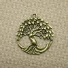 Pendentif arbre de vie ajouré bronze breloque création bijoux bohème