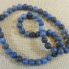 Perles Sodalite bleu mat 6mm ronde pierre de gemme - lot de 10