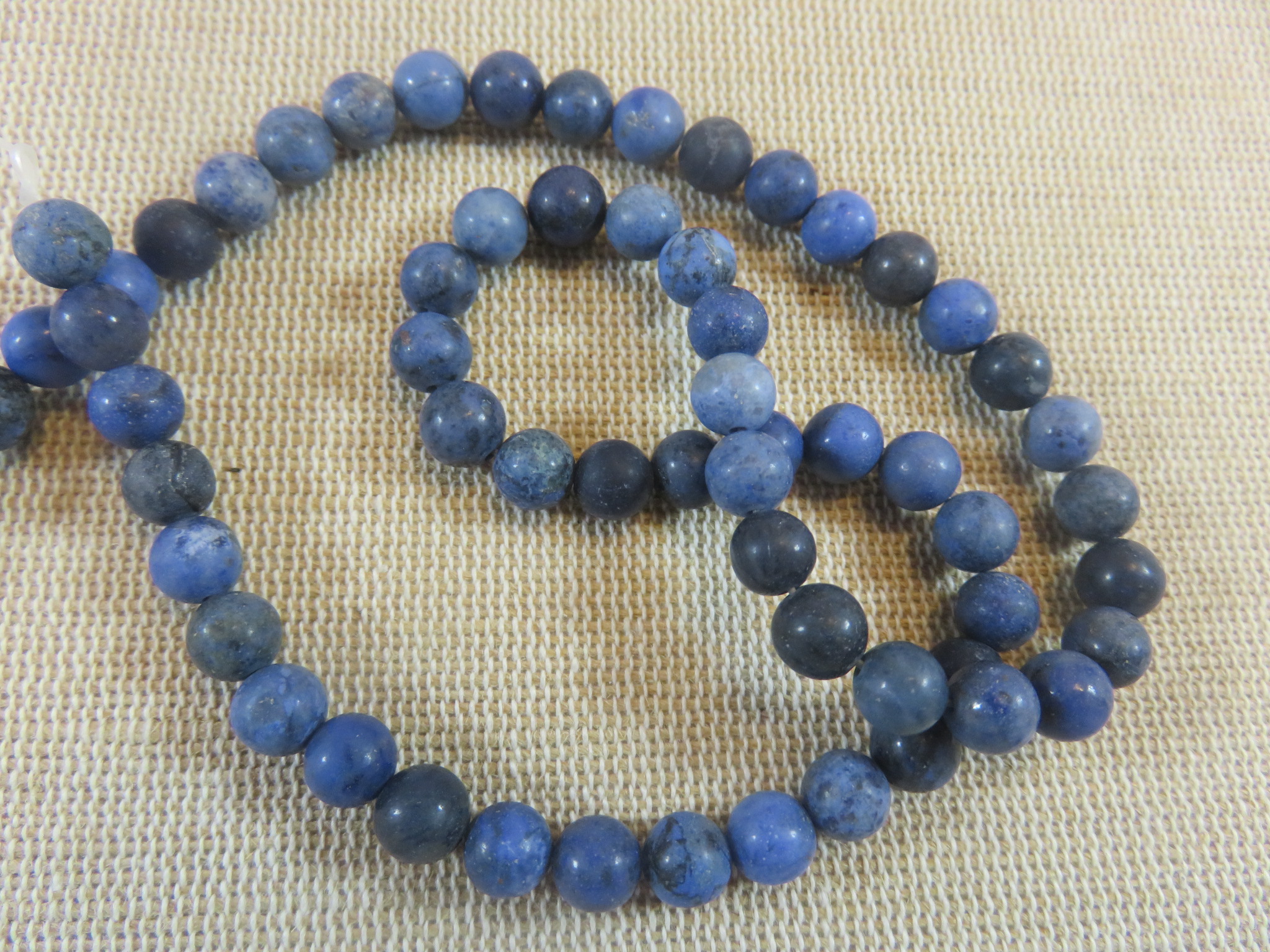 Perles Sodalite bleu mat 6mm ronde pierre de gemme - lot de 10