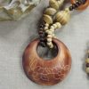 Grand collier ethnique sautoir - bijoux femme avec perles en bois