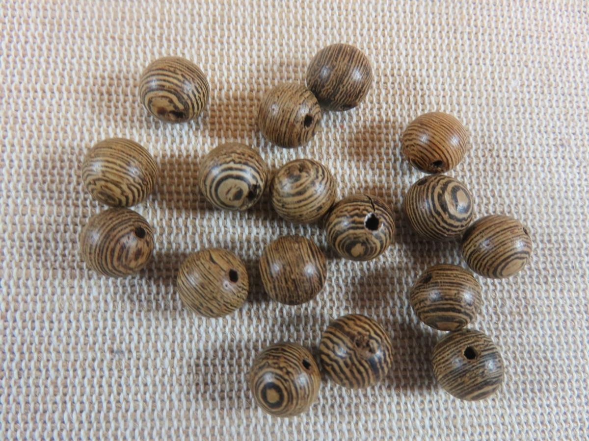 Perles en bois nervuré 8mm, perles marron de 8mm, lot de perles, création bijoux DIY, perles ronde, perles pour bijoux