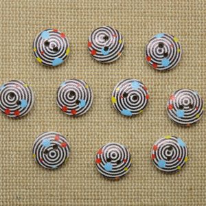 Boutons en bois spirale galaxie 12mm – lot de 10 bouton de couture