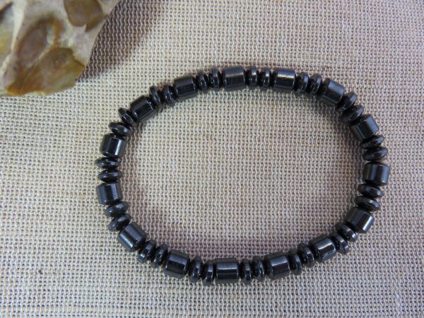 Bracelet perlé rock hématite noir bijoux pour Femme et Homme