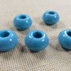Perles rond plat bleu turquoise 15mm en acrylique - lot de 5