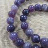 Perles Lépidolite violet foncé 8mm ronde pierre de gemme - lot de 10