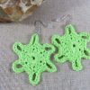 Boucles d'oreille étoile verte crocheté coton - bijoux textile femme