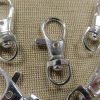 Porte-clés mousquetons argenté 37mm avec anneaux pivotant - lot de 5