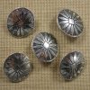 Boutons ovale argenté bouclier en métal - lot de 4