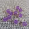 Perles en verre violette 6mm ronde - lot de 20