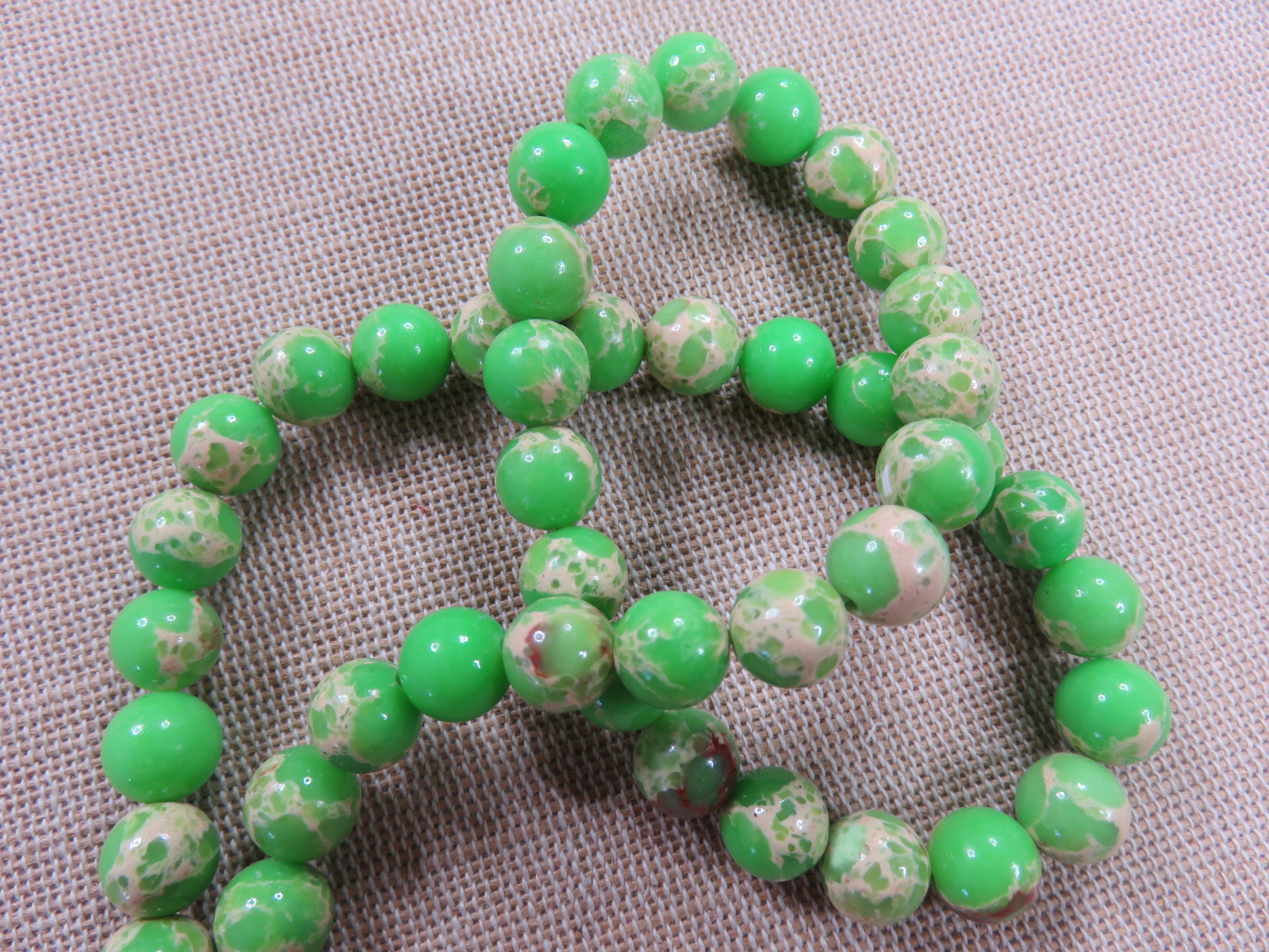 Perles Jaspe impériale 8mm teinté vert pierre de gemme