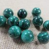 Perles Malachite B 8mm pierre de gemme - lot de 8
