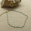 Chaine de cheville perlé bleu - bijoux de plage femme