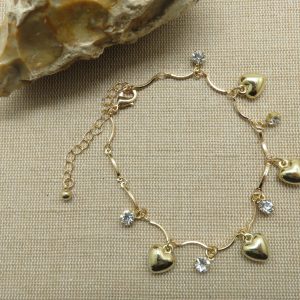 Chaine de cheville cœur doré – bijoux de plage femme