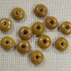 Perles rondelle en bois marron 14mm - lot de 15