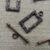 Fermoirs toggles rectangle métal cuivre style antique - lot de 5