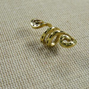 Perle colonne serpent doré cheveux dreadlocks 29x10mm