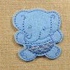 Patch bébé éléphant bleu thermocollant - écusson éléphanteau Bleu pour layette
