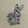 Pendentif Dragon chinois argenté en métal