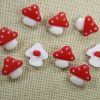 Boutons champignon rouge en acrylique 15mm - lot de 10 boutons de couture