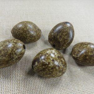 Grosse perles effet graine marron 25mm acrylique – lot de 5