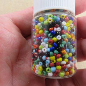 Perles de rocaille 2mm multicolore en verre