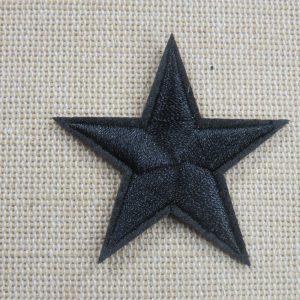 Patch étoile noir thermocollant 42mm – écusson textile à repasser