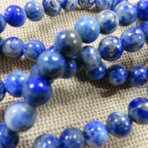 Perles Lapis lazuli 6mm ronde bleu – lot de 10 Pierre de gemme