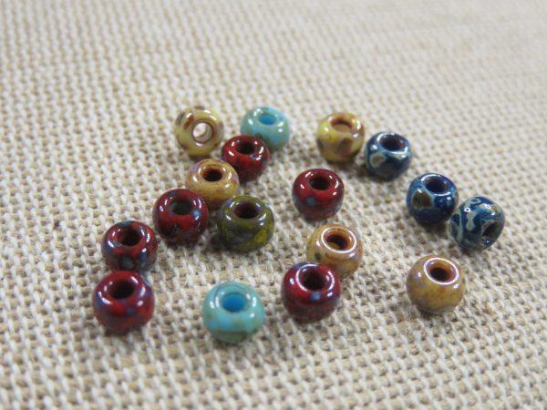 perles bohème rond-plat en verre multicolore 4mm
