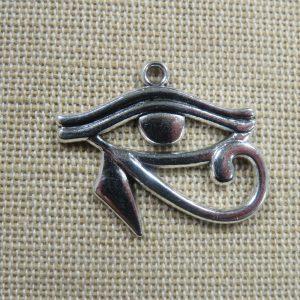 Pendentif œil d’Horus argenté dieu égyptien 25mm