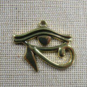 Pendentif œil d’Horus doré dieu égyptien 25mm