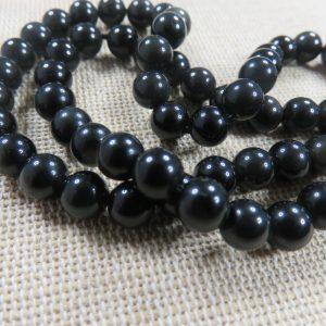 Perles Obsidienne 6mm noir ronde – lot de 10 pierre de gemme A