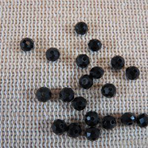 Perles à facette noir 4mm en verre – lot de 30