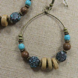 Boucles d’oreille créole perlée bohème – bijoux femme ethnique