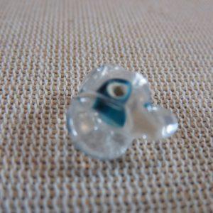 Perles hélice bleu verre lampwork 15mm – lot de 4
