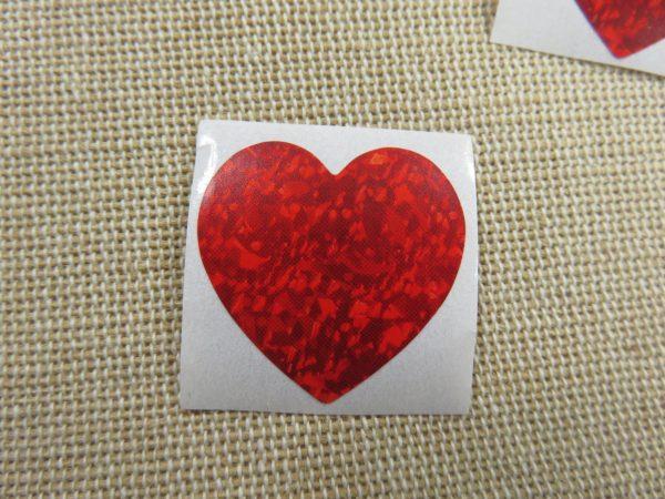 Étiquettes cœur rouge autocollante 25mm