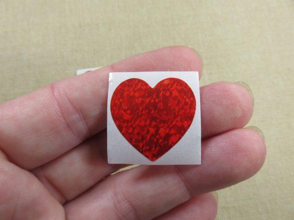 Étiquettes cœur rouge autocollante 25mm