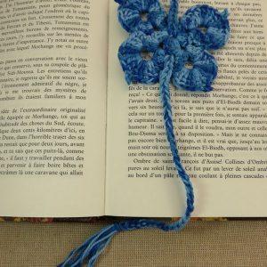 Marque-pages papillon bleu crocheté – bijoux de livre