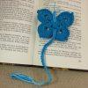 Marque-pages papillon bleu crocheté - bijoux de livre