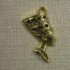 Pendentif Néfertiti doré 40mm, Grand pendentif reine d'Égypte