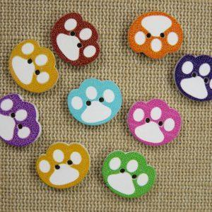 Boutons patte de chat 15mm multicolore – lot de 10 bouton de couture