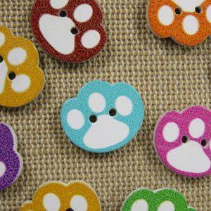 Boutons patte de chat 15mm multicolore – lot de 10 bouton de couture