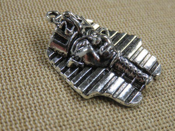 Pendentif pharaon Toutankhamon argenté 35mm, pendentif roi d'Égypte