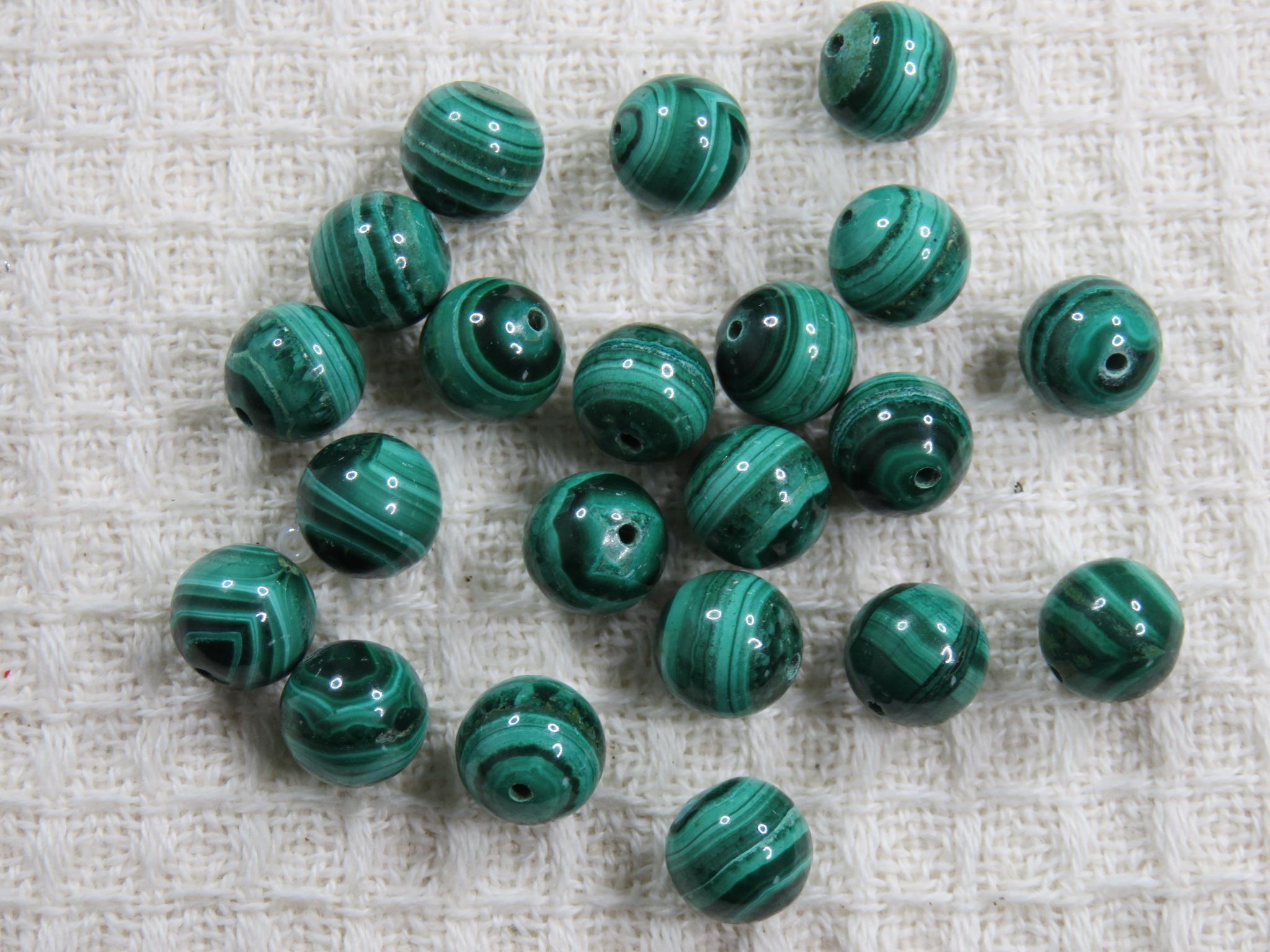 Perles Malachite AA 8mm pierre de gemme