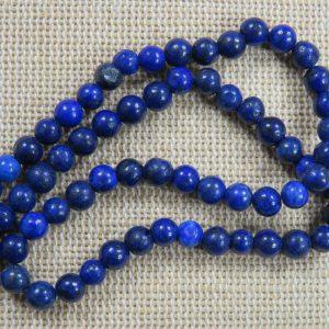 Perles Lapis lazuli 4mm ronde bleu – lot de 10 Pierre de gemme